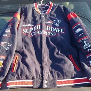 Patriots reversible authentic varsity jacket